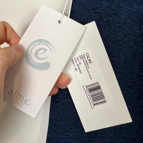 Calme By Johnny Was Ease Space Dye High Waist Leggings Size XS Iris Blue Workout - Picture 7 of 8